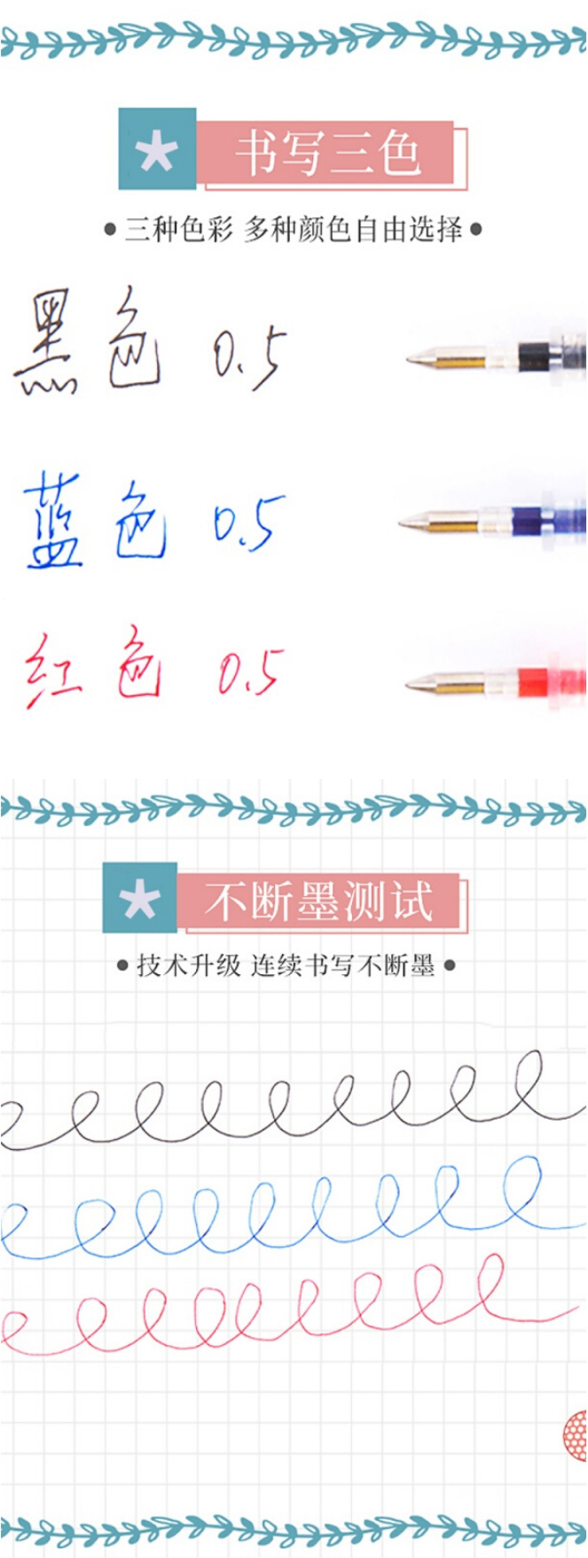 得力S207中性笔替芯0.5mm全针管(红)